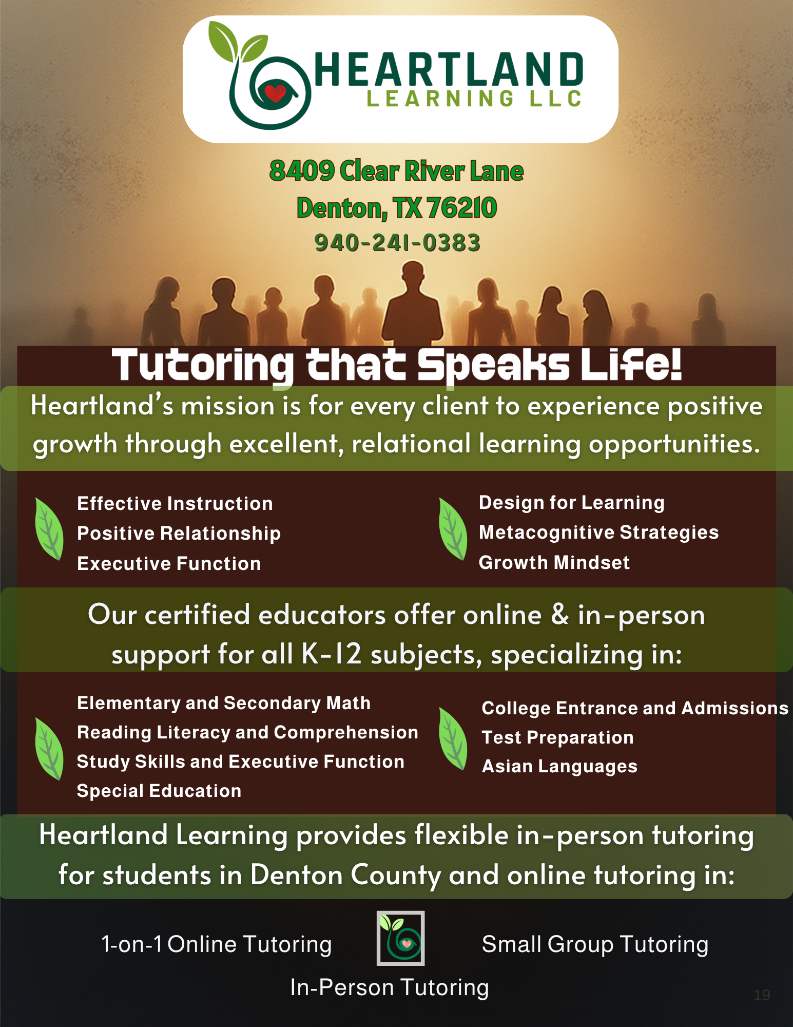Heartland Learning LLC advertisement page