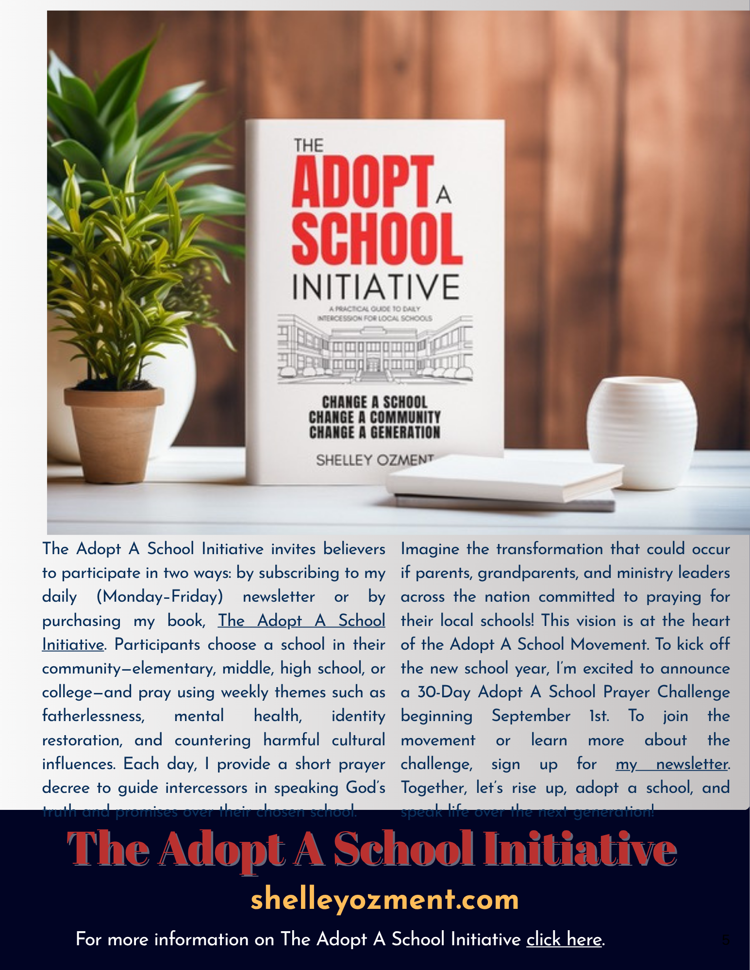 The Adopt A School Initiative feature page