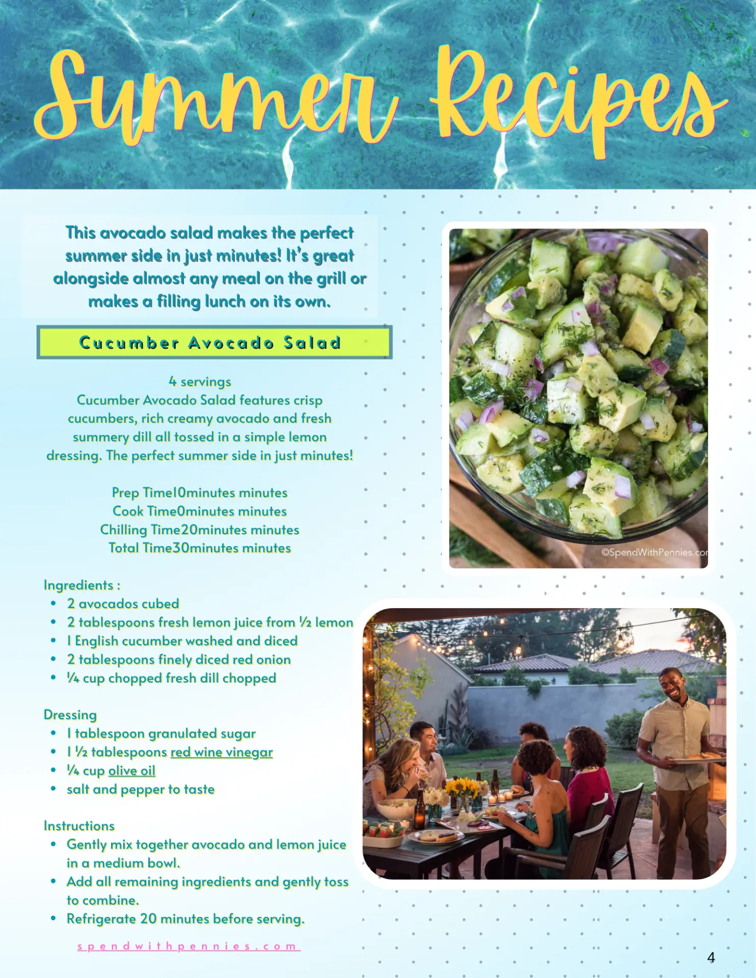 Summer Recipes feature page